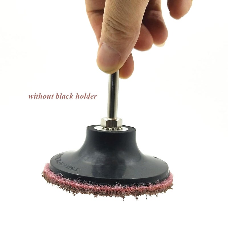 Banmo Abrasive أقراص تكييف السطح 3 بوصة، 25 قطعة أقراص صنفرة متوسطة، نوع-R تغيير سريع وتبديد الحرارة، أقراص صنفرة تغيير سريع، وسادة قرص حبيبات متوسطة للتلميع الدقيق - Image 4
